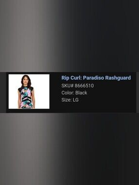 Rip Curl Paradiso Black Floral Rashguard